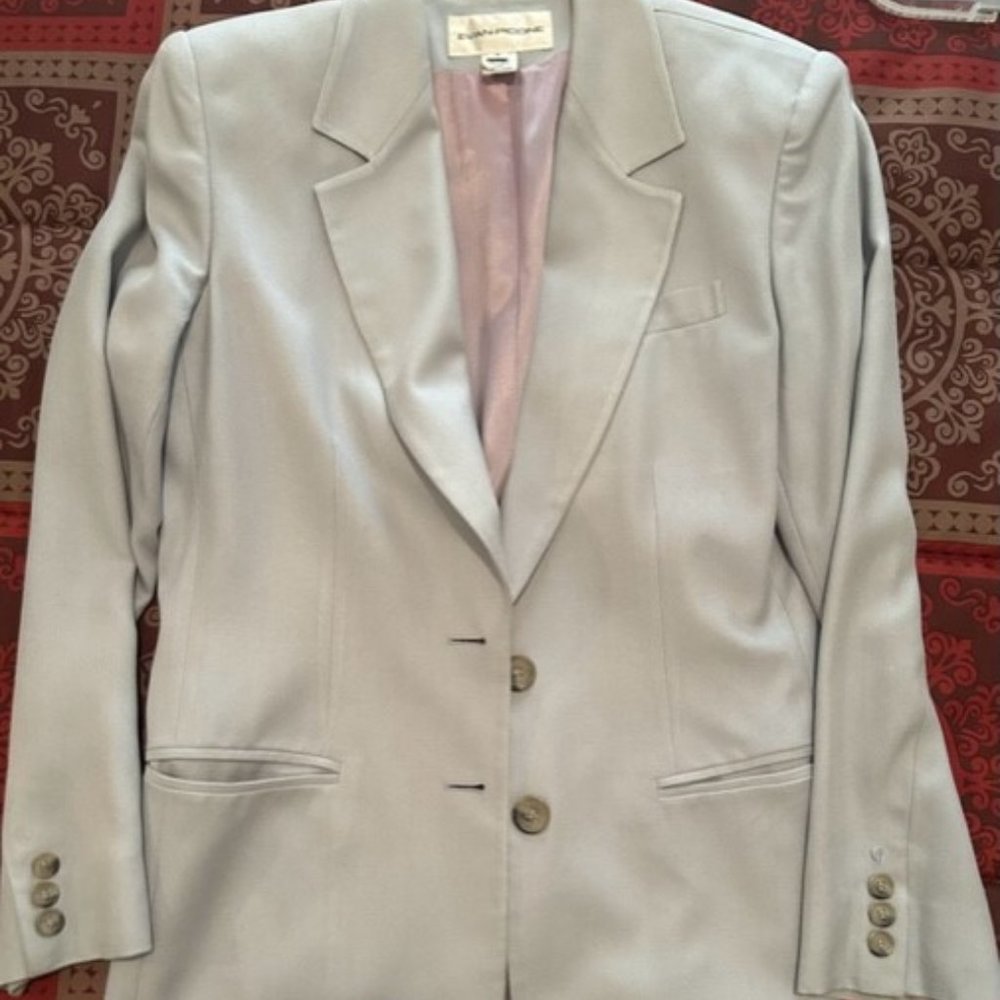 Evan  Picone Light Blue Silk Suit